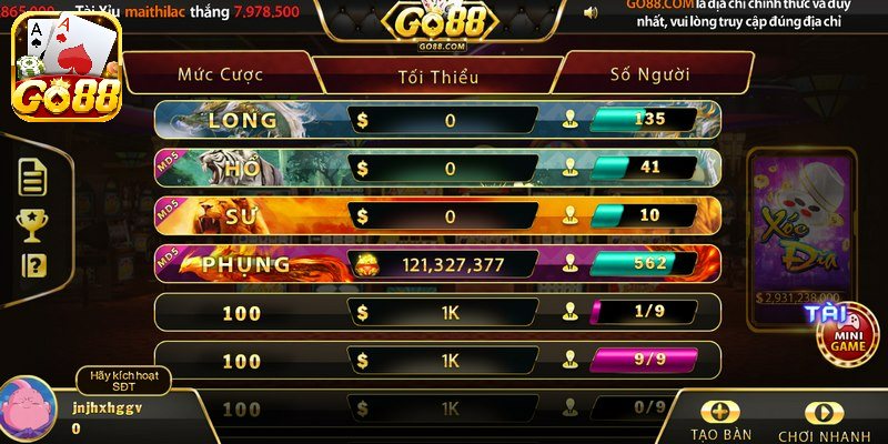 Trò chơi xóc đĩa hay xóc dĩa tại Go88 đã trở thành game hot